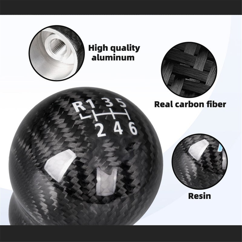 6 Speed Rs Carbon Fiber Gear Shift Knob For Ford Focus Rs Fiesta - Image 5