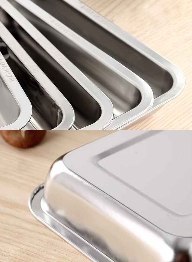 Morlife Set of 2, Stainless Steel Rectangle Baking Sheets Pans, Large Professional Oven Trays for Cooking Serving, Non Toxic & Healthy, Mirror Finished & Dishwasher Safe (40x30x4.8cm) - Image 5