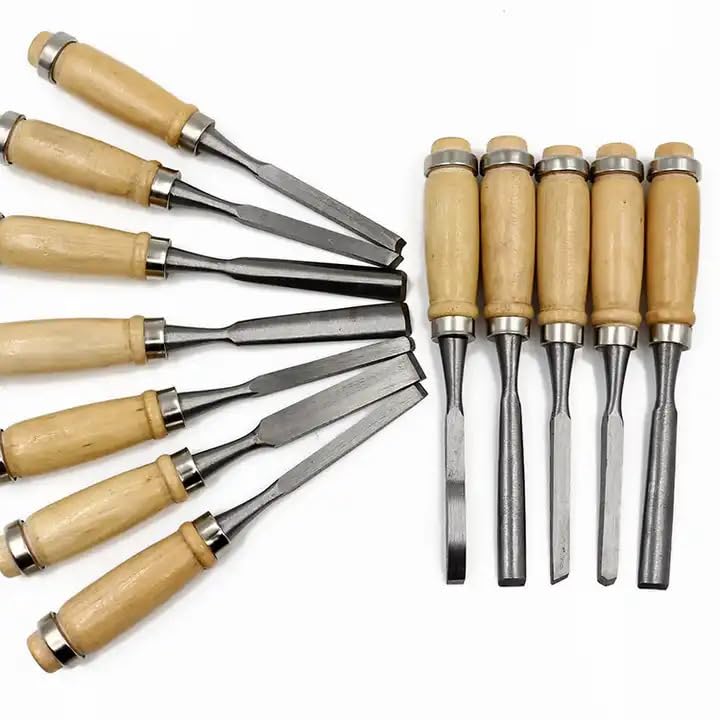 THS HSS Wood 12Piece Carving Chisel Set for DIY EnthusiastsMaster the Art of Woodworking