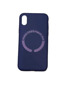 Silicone back cover MagSafe compatible with iPhone Xs max Purple