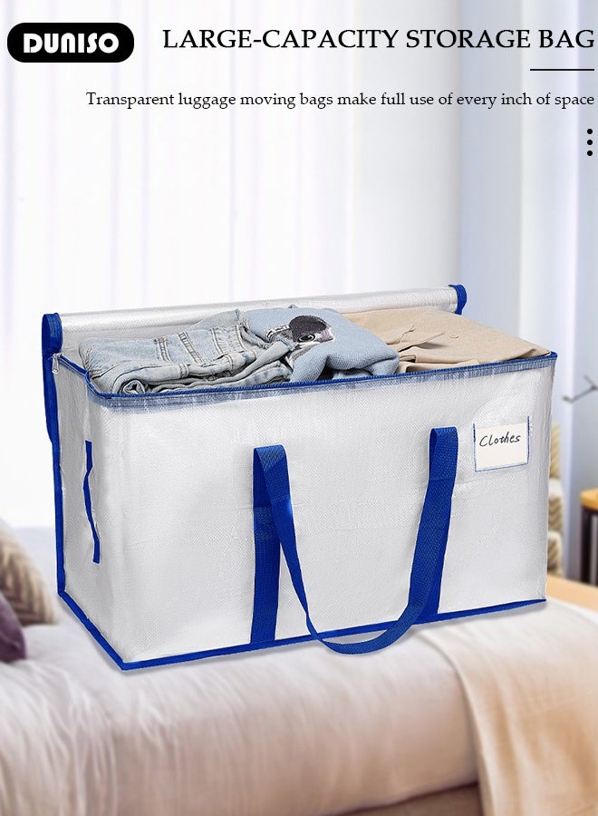 DUNISO Large Moving Bags, Backpack Straps Strong Handles & Zippers, Storage Totes For Space Saving, Fold Flat, Handles for Travel, College Moving Supplies, Bedding, Clothes  - Image 5