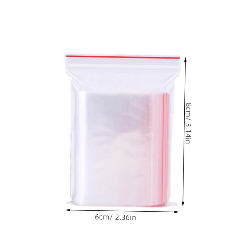 Clear Self Sealing Storage Bags 2 Pack Resealable For Jewelry Candy Kitchen 6X4X1CM - Image 3