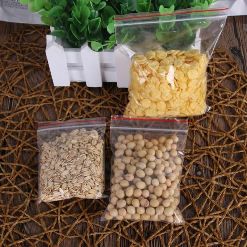 Clear Self Sealing Storage Bags 2 Pack Resealable For Jewelry Candy Kitchen 6X4X1CM - Image 5