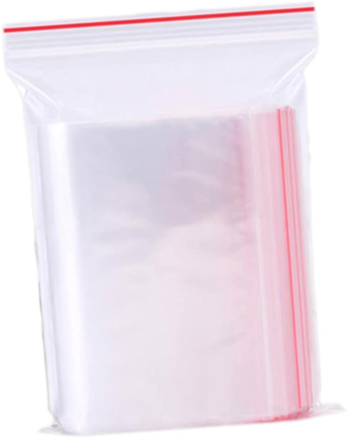 Clear Self Sealing Storage Bags 2 Pack Resealable For Jewelry Candy Kitchen 6X4X1CM - Image 1