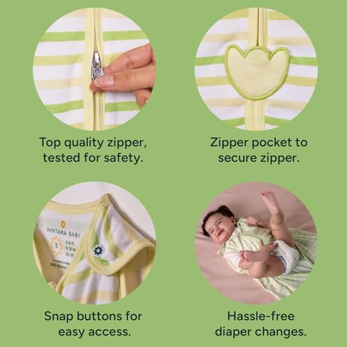 NINTARABABY 0.5 TOG Sleep Sack - Premium Organic Cotton, Lightweight Wearable Blanket for Newborns, Infants & Toddlers (3-9 Months), Unisex Baby Sleeping Bag, Gifts for Babies - Image 4