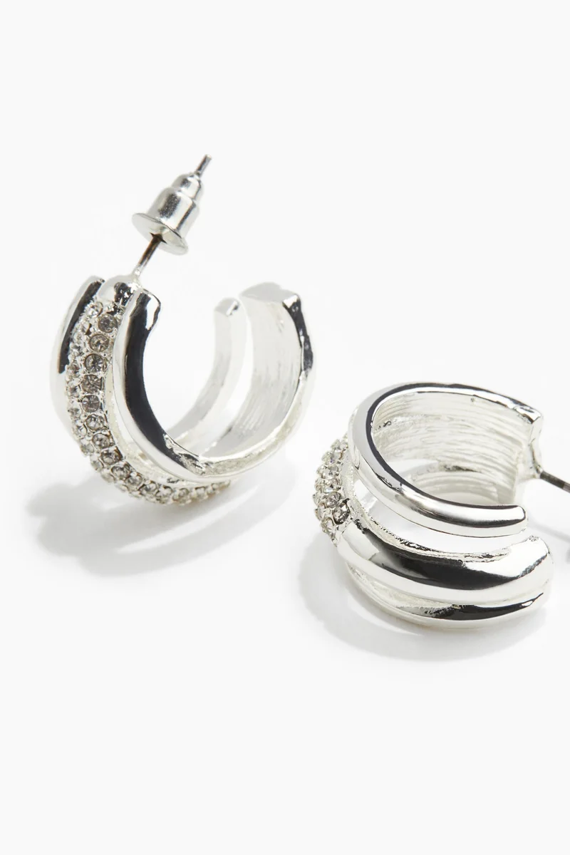 H&M Rhinestone-Embellished Hoop Earrings
