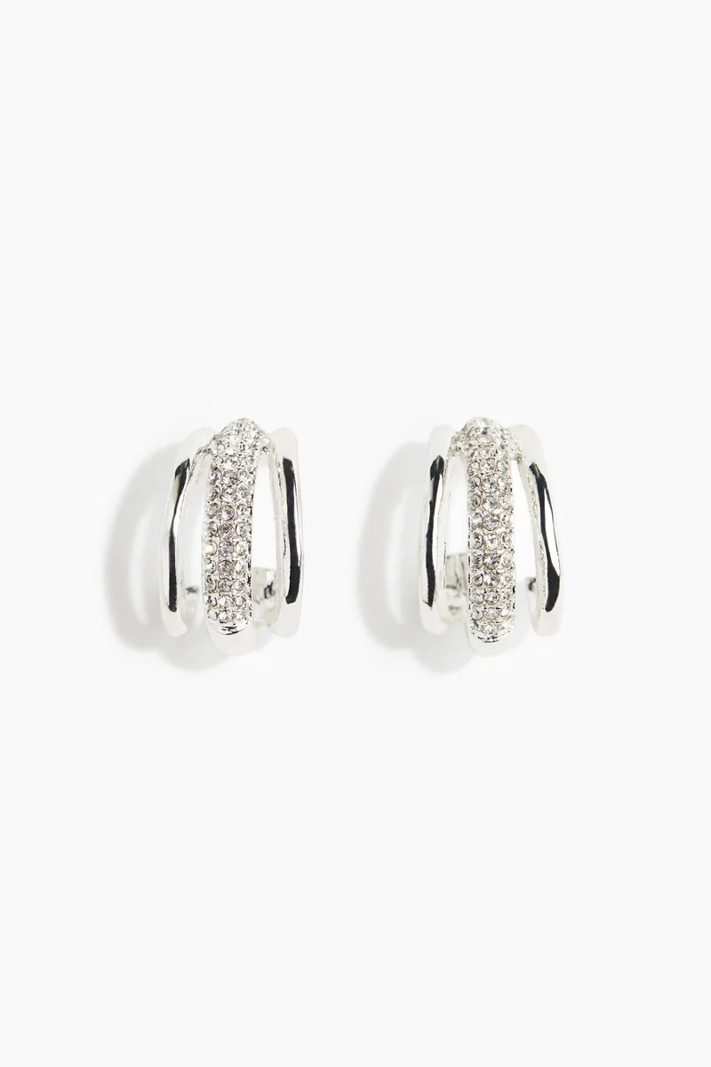 H&M Rhinestone-Embellished Hoop Earrings