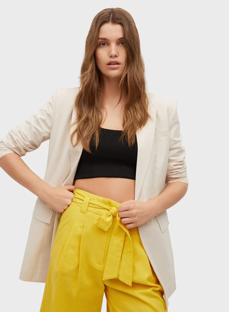 MANGO Paperbag Waist Shorts