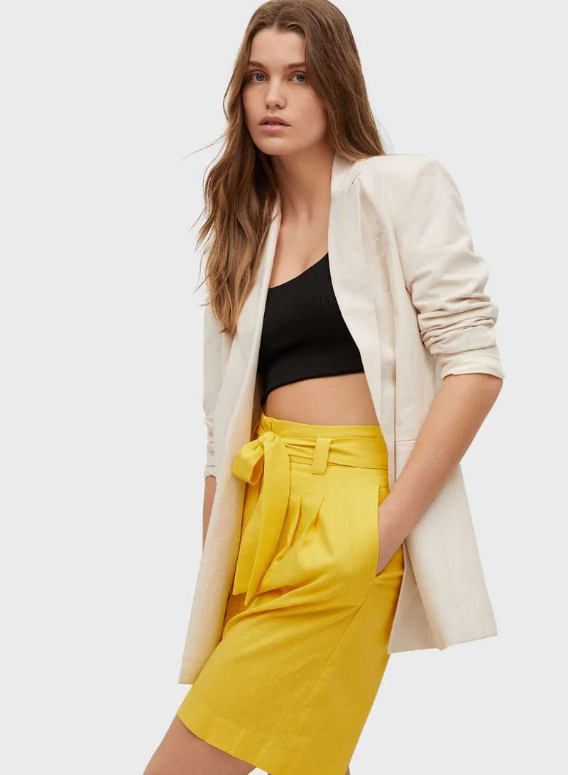 MANGO Paperbag Waist Shorts
