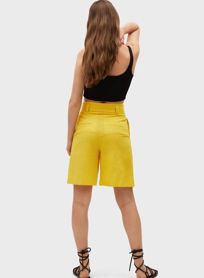 MANGO Paperbag Waist Shorts