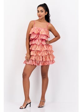Collective The Label Women Metallic Mini Dress, Pink  - Image 4