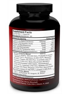 Divine Bounty Digestive Enzymes with Probiotics & Prebiotics - Digestive Enzyme Supplements w Lipase, Amylase, Bromelain - Support a Healthy Digestive Tract for Men and Women – 90 Vegetarian Capsules  - Image 2