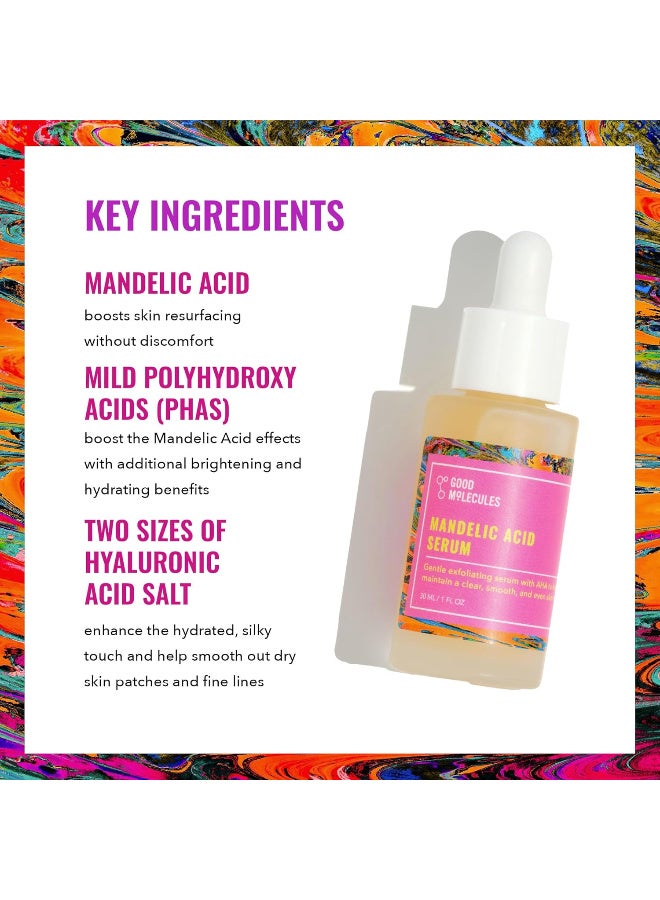 Good Molecules Mandelic Acid Serum - Gentle Face Exfoliator Serum with Ultra Hydrating Hyaluronic Acid - Exfoliating PHAs to Brighten Skin - Skin Care For Face - Image 3