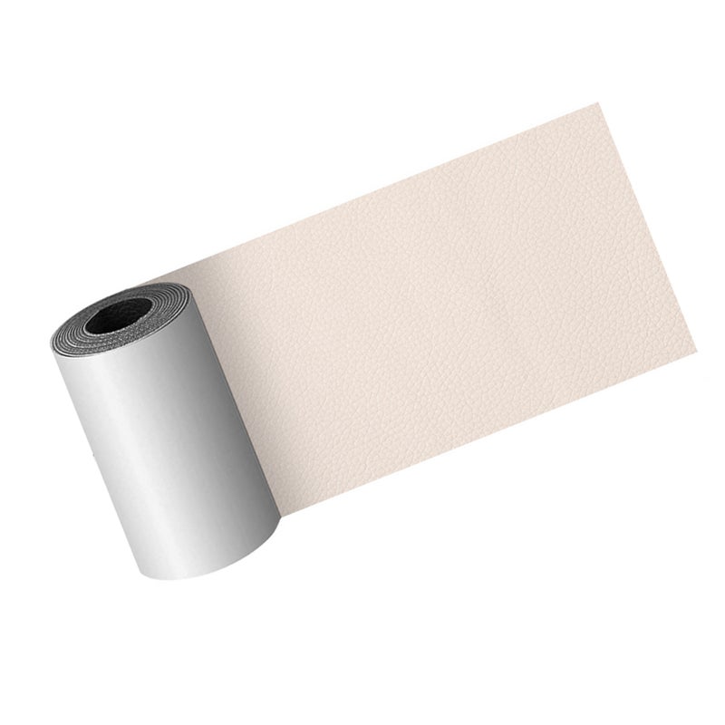 Leather Repair Patch: Beige Premium Faux Leather - Strong Adhesive Self Adhesive Leather Repair Tape for Furniture Car Seats Handbags - Image 4