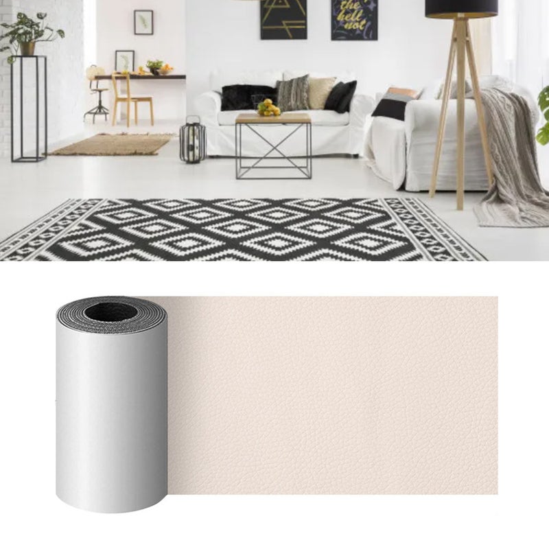 Leather Repair Patch: Beige Premium Faux Leather - Strong Adhesive Self Adhesive Leather Repair Tape for Furniture Car Seats Handbags - Image 5