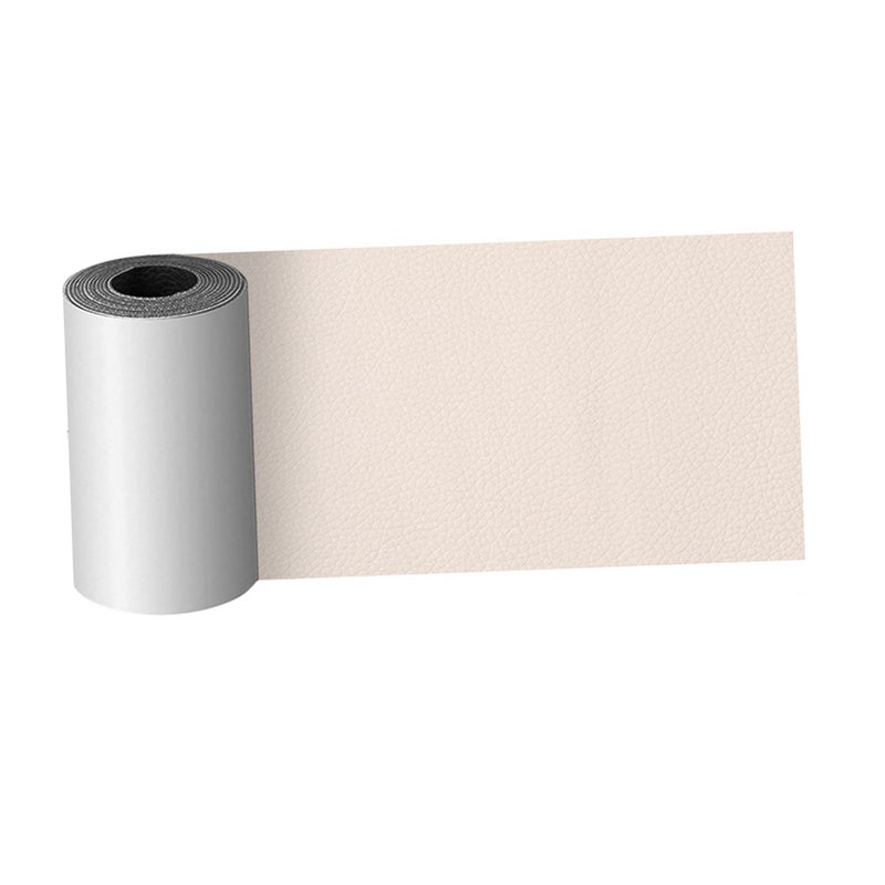 Leather Repair Patch: Beige Premium Faux Leather - Strong Adhesive Self Adhesive Leather Repair Tape for Furniture Car Seats Handbags - Image 2