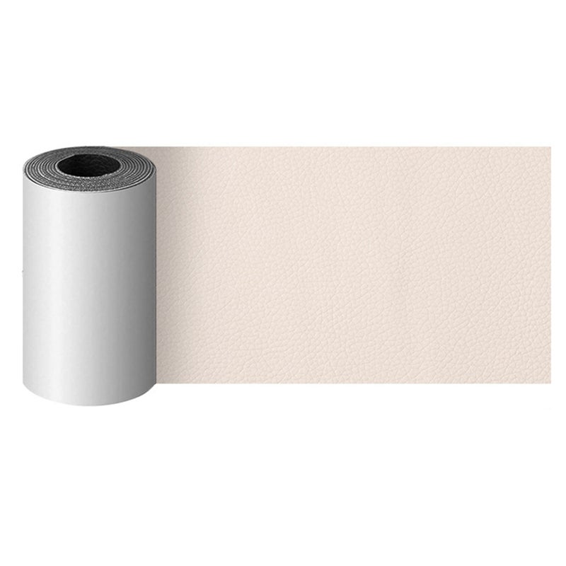 Leather Repair Patch: Beige Premium Faux Leather - Strong Adhesive Self Adhesive Leather Repair Tape for Furniture Car Seats Handbags - Image 1