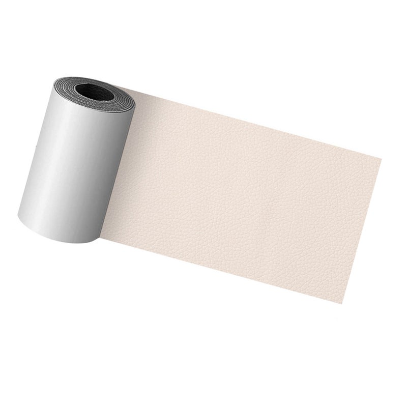 Leather Repair Patch: Beige Premium Faux Leather - Strong Adhesive Self Adhesive Leather Repair Tape for Furniture Car Seats Handbags - Image 3