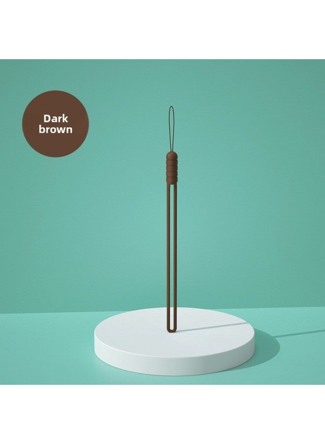 Loquat Silicone Mobile Phone Lanyard Earphone Box Accessories Small Fan Hand Warmer Hanging Rope Short Liquid Silicone Hand Rope-Specifications:dark Brown - Image 1