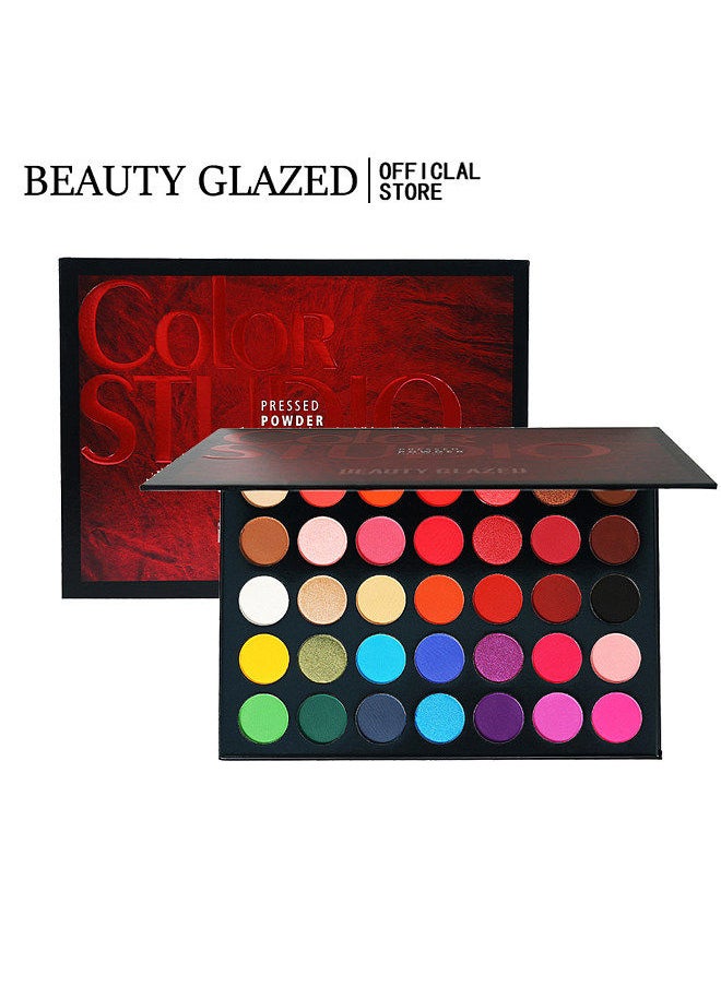 BEAUTY GLAZED - BEAUTY GLAZED 35 Colors Pressed Powder Eyeshadow Pallet Eye Makeup Palette Highlight Matte Eyeshadows Make Up Eye Shadows Cosmetics Gift Kit - Image 1