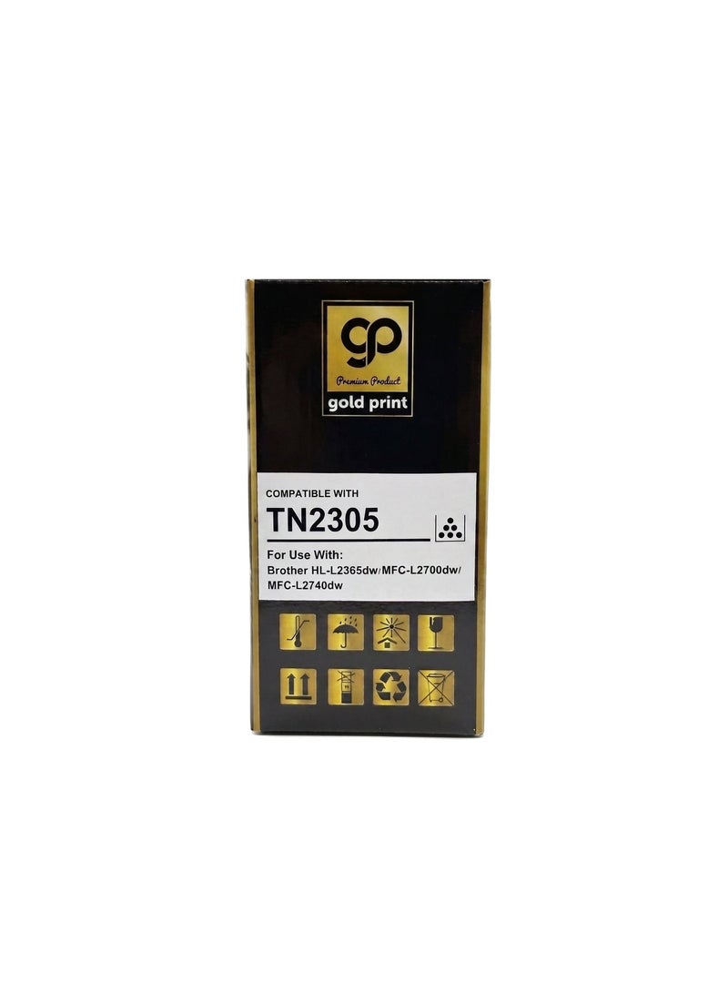 طباعة الذهب Gold Print Premium Toner Cartridge TN2305 Compatible For  Brother HL-L2365dw, MFC-L2700dw, MFC-L2740dw,  Toner: Refined toner is infinitely close to original toner to achieve high color printing. - Image 3