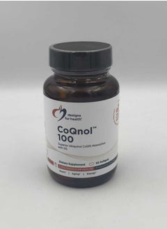 designs for health CoQnol 100mg - CoQ10 Ubiquinol CoQ10 Absorption With GG Cardiovascular Health Heart/Aging/Energy - Dietary Supplement 60 Softgels  - Image 1