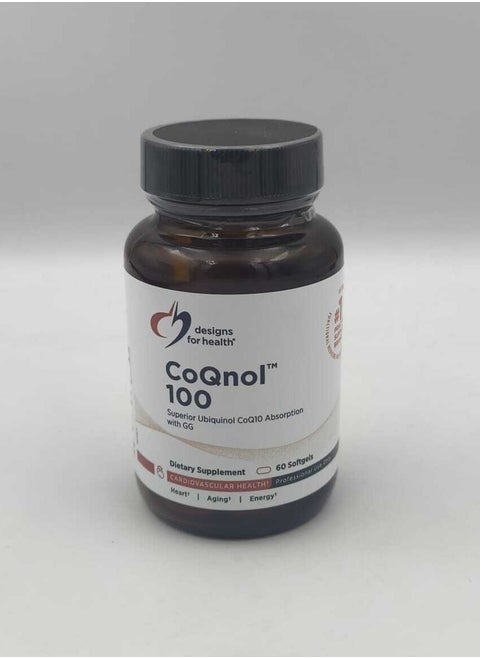 CoQnol 100 - Supeieor Ubiquinol CoQ10 Absorption With GG Cardiovascular Health Heart/Aging/Energy - Dietary Supplement 60 Softgels
