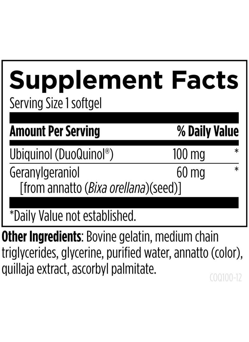 designs for health - CoQnol 100 - Supeieor Ubiquinol CoQ10 Absorption With GG Cardiovascular Health Heart/Aging/Energy - Dietary Supplement 60 Softgels - Image 1