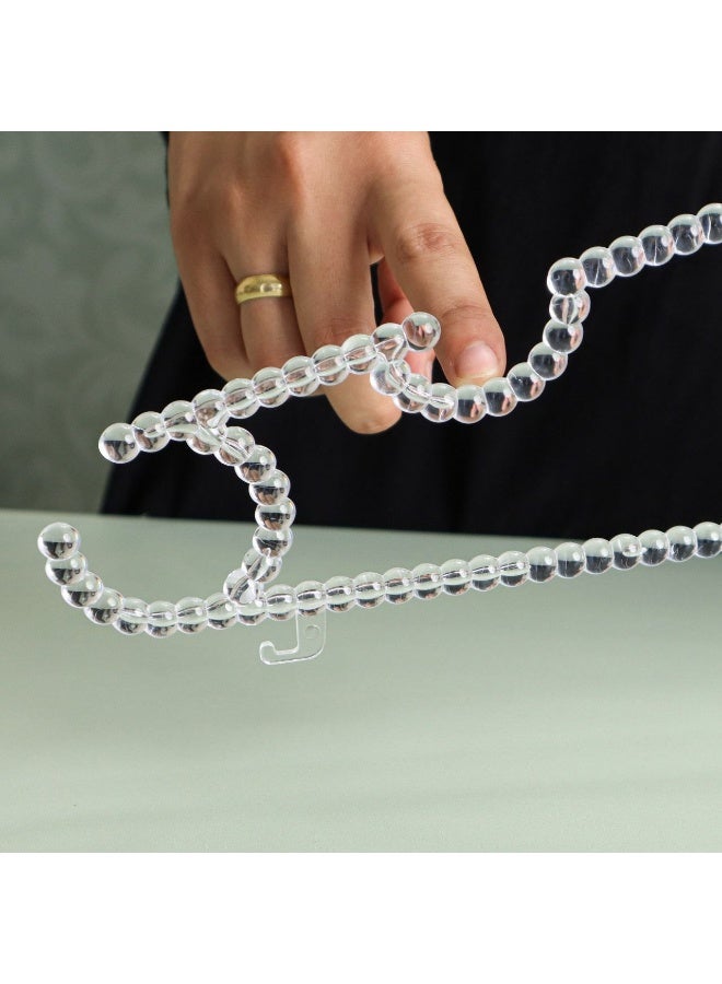 lara Bubble Style Transparent Clothes Hanger Set 6 Pieces with Elegant Heart Design – Premium Lightweight Hangers for Lingerie, Blouses, Accessories and Bride Wardrobe Organization - Image 3