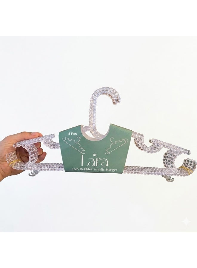 lara Bubble Style Transparent Clothes Hanger Set 6 Pieces with Elegant Heart Design – Premium Lightweight Hangers for Lingerie, Blouses, Accessories and Bride Wardrobe Organization - Image 5