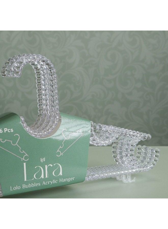 lara Bubble Style Transparent Clothes Hanger Set 6 Pieces with Elegant Heart Design – Premium Lightweight Hangers for Lingerie, Blouses, Accessories and Bride Wardrobe Organization - Image 2