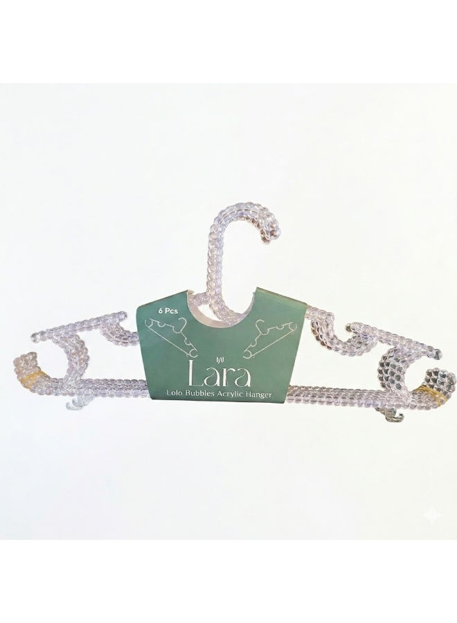 lara Bubble Style Transparent Clothes Hanger Set 6 Pieces with Elegant Heart Design – Premium Lightweight Hangers for Lingerie, Blouses, Accessories and Bride Wardrobe Organization - Image 1