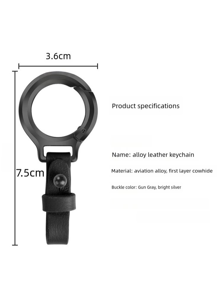 Generic Leather Buckle Clip Keychain Leather Braided Car Keychain （BLACK）  - Image 4