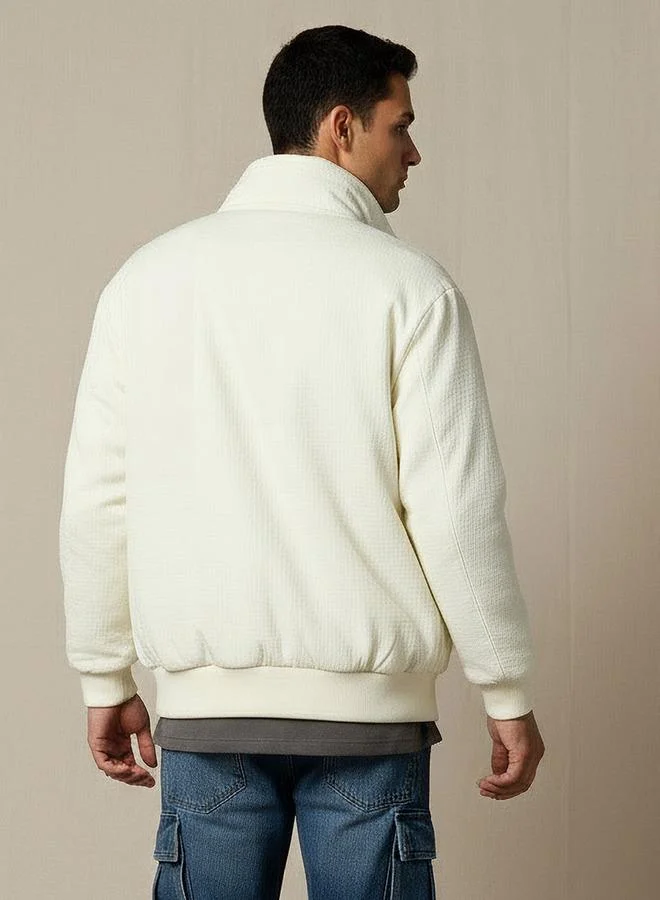 Splash FAV WHITE Men Relaxed Fit Zip Through Jacket for Men | Best Price UAE