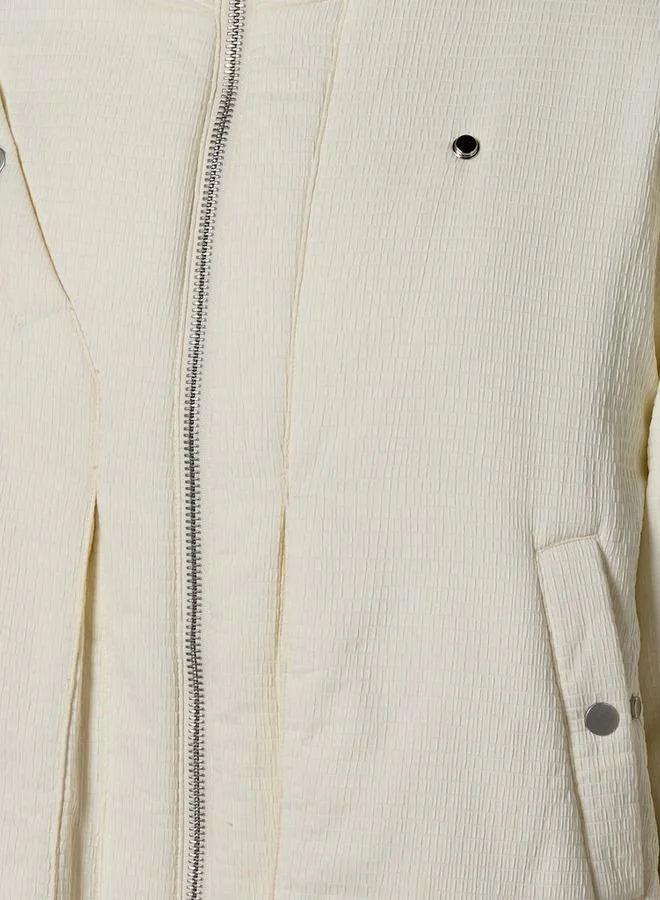 Splash FAV WHITE Men Relaxed Fit Zip Through Jacket for Men | Best Price UAE