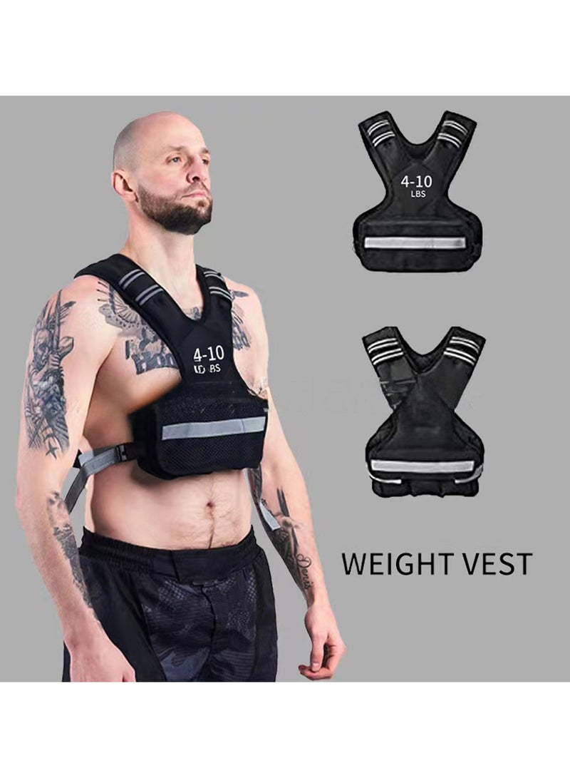 Adjustable Running Weight Vest 4-10LBS - Sandbag Back Panel & Front Access Pockets for Sprint Training, Cardio Workouts, Jump Rope & Climbing - Image 5