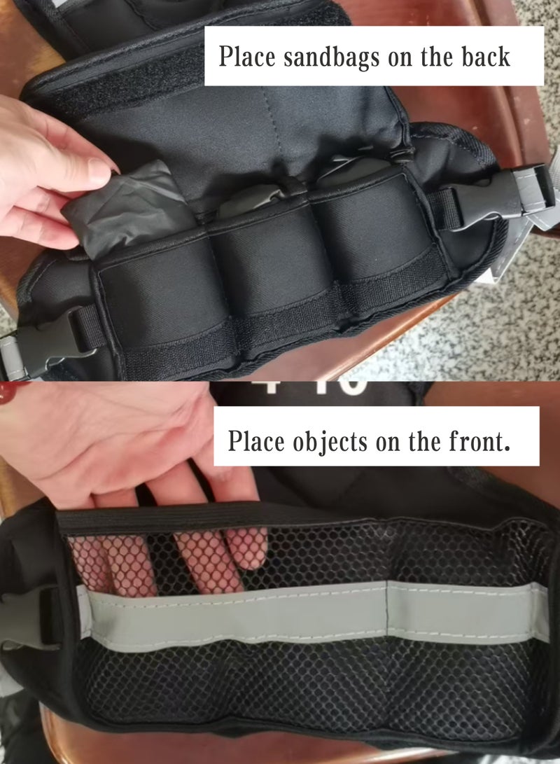 Adjustable Running Weight Vest 4-10LBS - Sandbag Back Panel & Front Access Pockets for Sprint Training, Cardio Workouts, Jump Rope & Climbing - Image 2