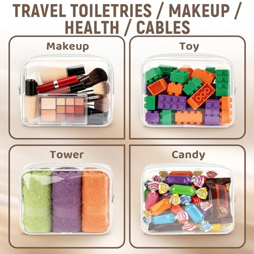 YedsIntu 16 Packs Clear Makeup Bags Cosmetic Storage Bags Waterproof TAS Approved Toiletry Bags PVC Zipper Pouches Organizer Case for Organizing Travel Bathroom - Image 5