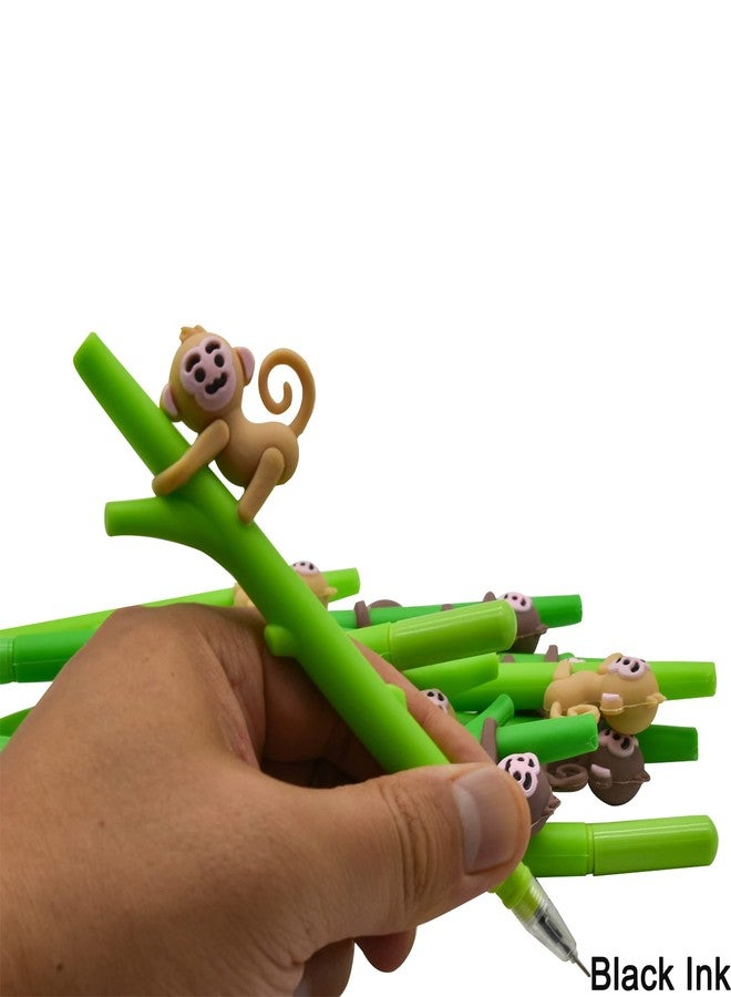 Maydahui 12 PCS Tree Climbing Monkey Gel Pen Cute Cartoon Animal Pens Soft Silicone Black Ink for Boys Office School Stationery Supplies - Image 5