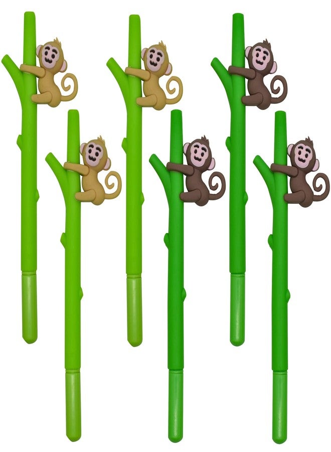 Maydahui 12 PCS Tree Climbing Monkey Gel Pen Cute Cartoon Animal Pens Soft Silicone Black Ink for Boys Office School Stationery Supplies - Image 1