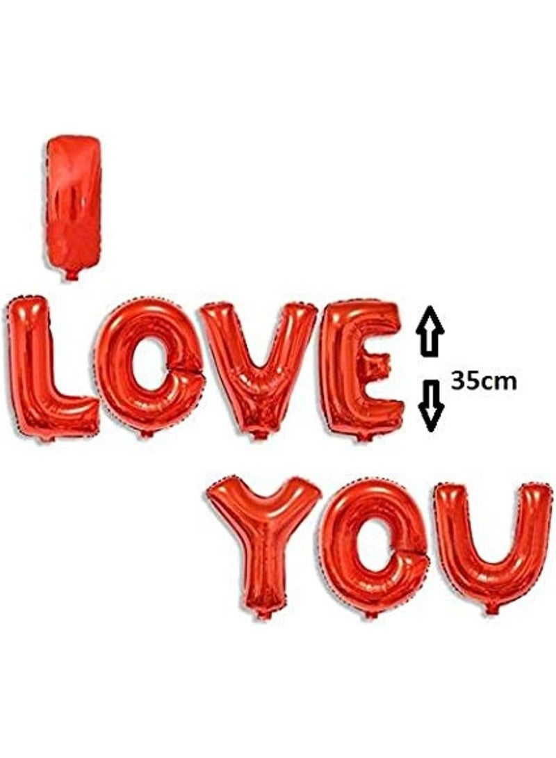 I Love You Text Red Balloons 8 Pieces Valentine Wedding Anniversary Party Decorations - Image 3