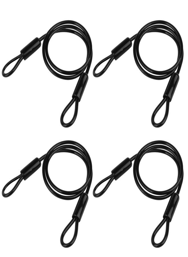 MOUNTAIN_ARK 4 Pack 2½ ft Black Security Cable Luggage Lock Safety Wire with Double Looped Ends, 5 mm Diameter - Image 1
