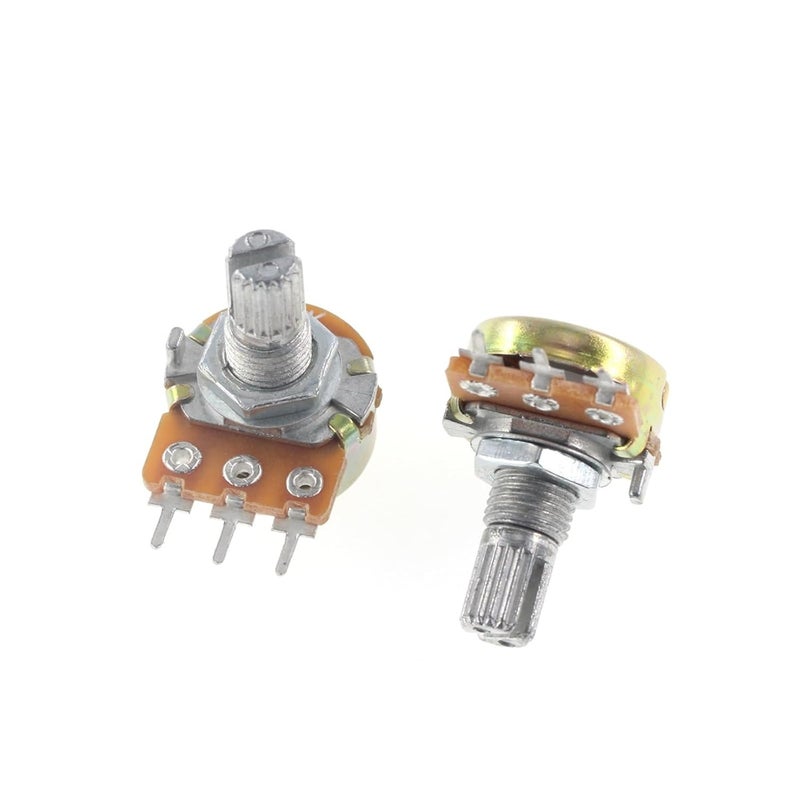 B1K B2K B5K B10K B20K WH148 B50K B100K B500K 3Pin 15mm Shaft Amplifier Dual Stereo Potentiometer 1K 2K 1M 10Pcs(1K) - Image 3