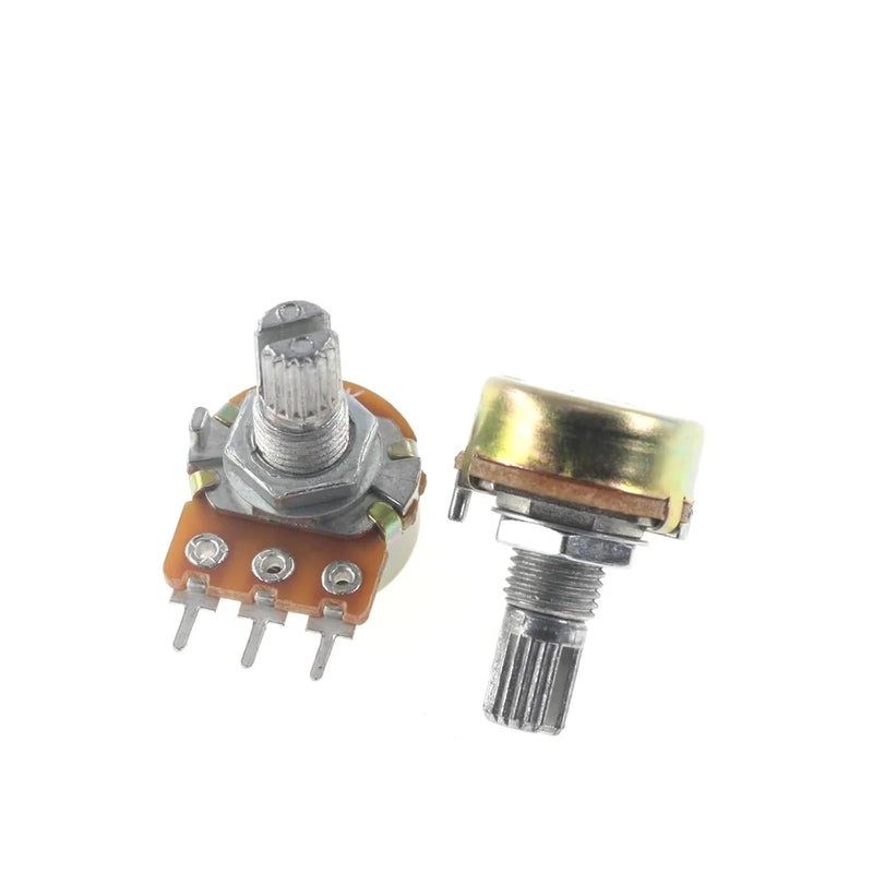B1K B2K B5K B10K B20K WH148 B50K B100K B500K 3Pin 15mm Shaft Amplifier Dual Stereo Potentiometer 1K 2K 1M 10Pcs(1K) - Image 5