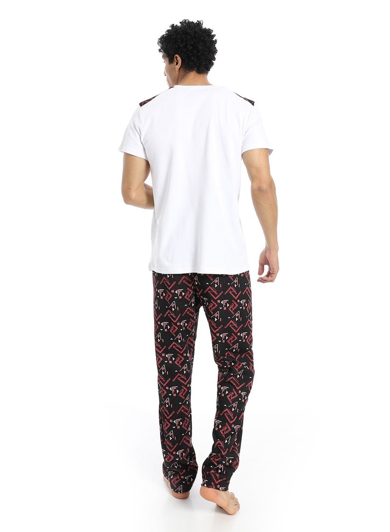 Caesar Men's 2-piece cotton half-sleeve pajamas - Image 4