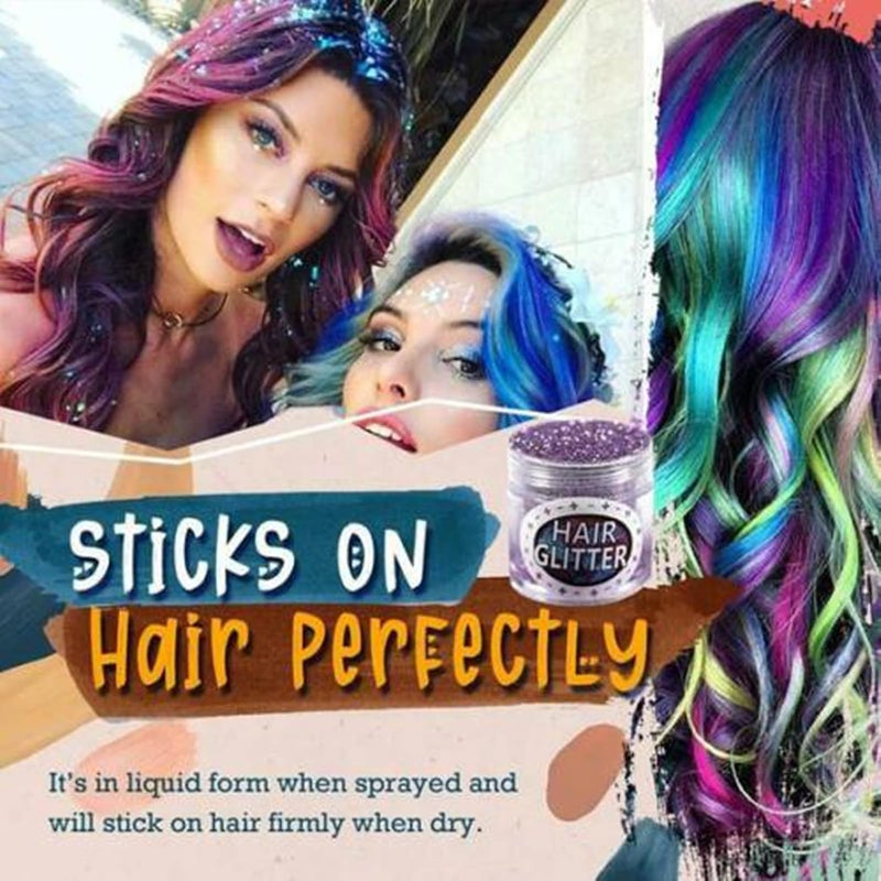 comfrt Instant Hair Coloring Spray Set, Hair Dye Coloring And Glitter Powder Kit, Creative DIY Hair Color Dye Lasting Hair Coloring Tool Stylist Salon for Girls Men Birthday Party Cosplay Gift (Gold) - Image 4