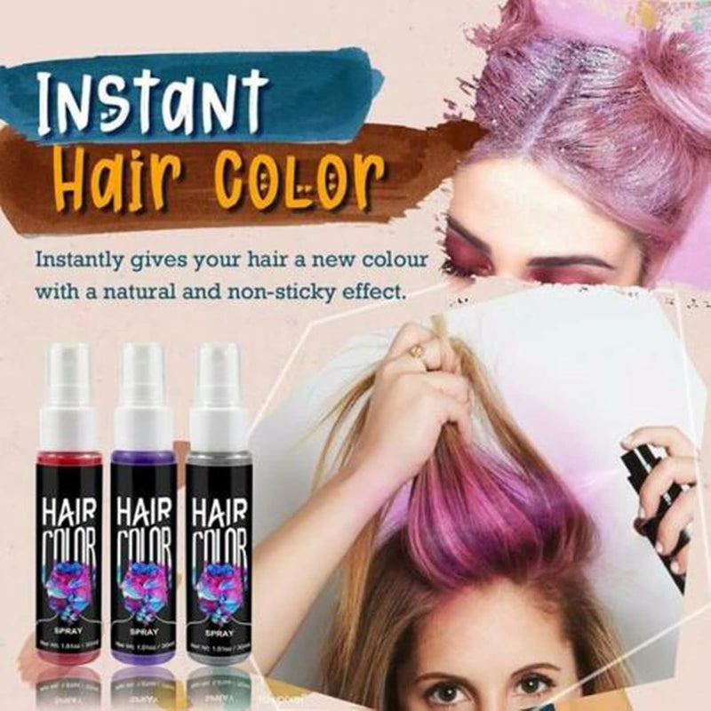 comfrt Instant Hair Coloring Spray Set, Hair Dye Coloring And Glitter Powder Kit, Creative DIY Hair Color Dye Lasting Hair Coloring Tool Stylist Salon for Girls Men Birthday Party Cosplay Gift (Gold) - Image 3