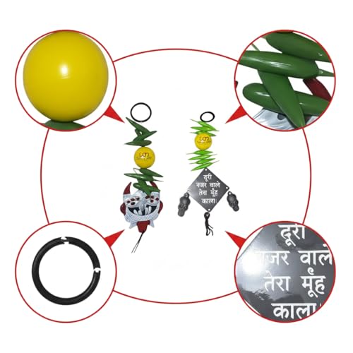 Salvus App SOLUTIONS Combo Pack of Wall Hanging Nazar Battu-Evil Eye Protector Decorative Showpiece Nazar Suraksha Kawach for Home, Office & Shop - Image 5