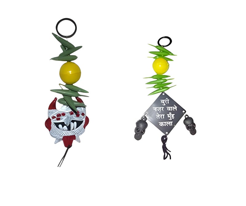 Salvus App SOLUTIONS Combo Pack of Wall Hanging Nazar Battu-Evil Eye Protector Decorative Showpiece Nazar Suraksha Kawach for Home, Office & Shop - Image 2
