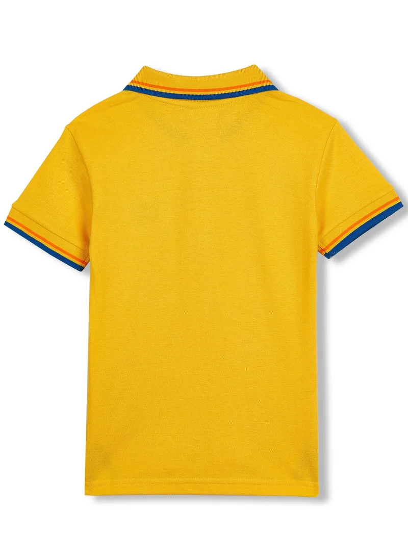 Victor And Jane  Junior Boys Solid -Polo T-shirt - Yellow for Kids | Best Price UAE